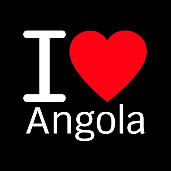Я люблю Ангола буквене позначення дизайн рисунку з знак — стоковий вектор