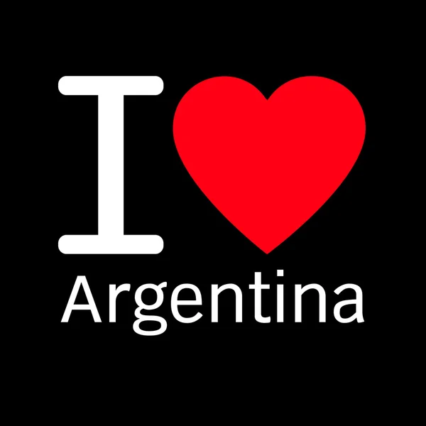 I love Argentina lettering illustration design with sign — Stock Vector