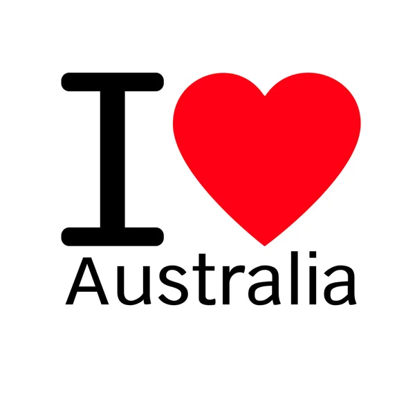 Mám rád Austrálie nápisy ilustrace design znakem srdce — Stockový vektor