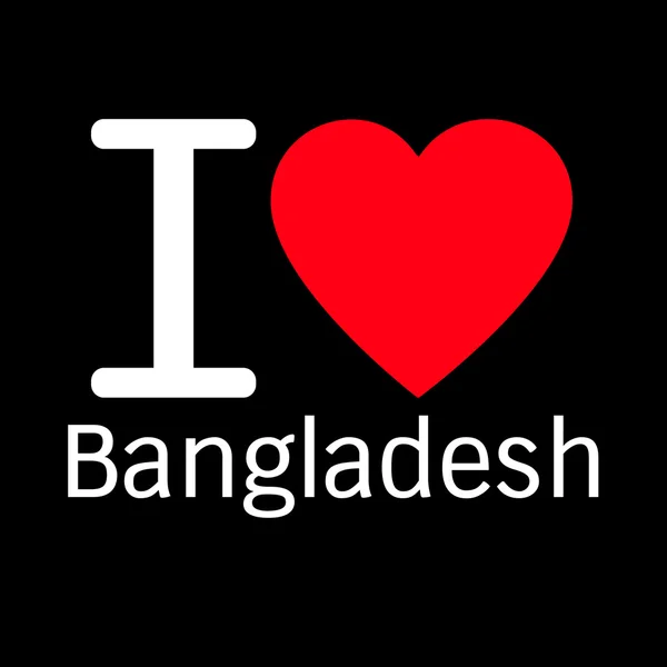 Eu amo Bangladesh lettering ilustração design com sinal de coração — Vetor de Stock