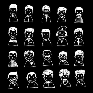 İnsanların yüzleri karikatür simgeleri