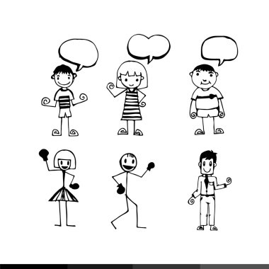 İnsanlar yüz çizgi film simgesi