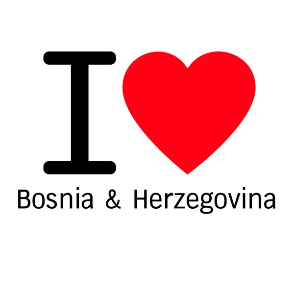 I love Bosnia & Herzegovina lettering — Stock Vector