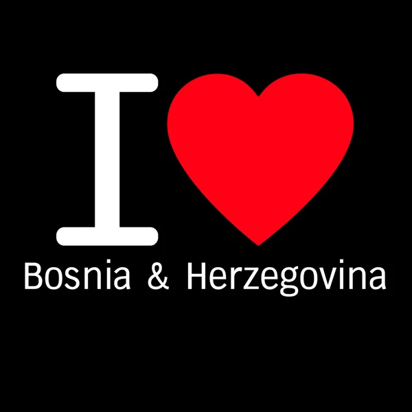 Eu amo Bósnia e Herzegovina lettering — Vetor de Stock