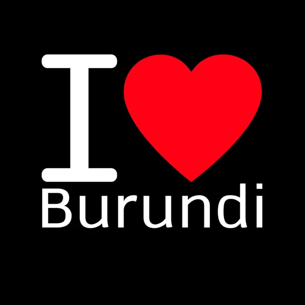 Eu amo letras Burundi — Vetor de Stock
