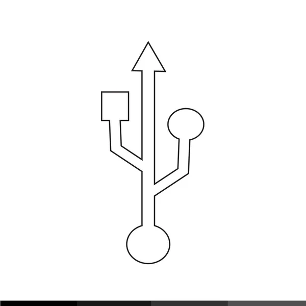 Icône USB simple — Image vectorielle