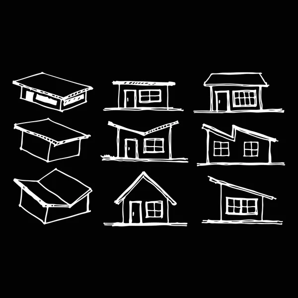 ホーム屋根をフリーハンド描画 — ストックベクタ