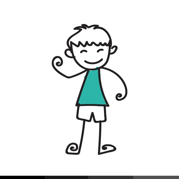 Bambino cartone animato doodle — Vettoriale Stock
