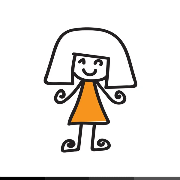 Enfant dessin animé doodle — Image vectorielle