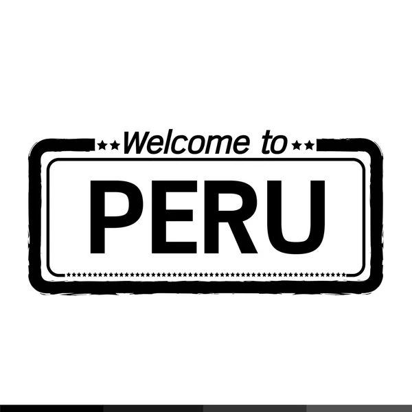 Καλώς ήλθατε στο Περού εικονογράφηση σχεδιασμός — Διανυσματικό Αρχείο