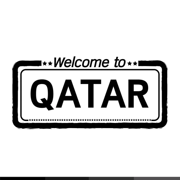 Καλώς ήλθατε στο Κατάρ εικονογράφηση σχεδιασμός — Διανυσματικό Αρχείο