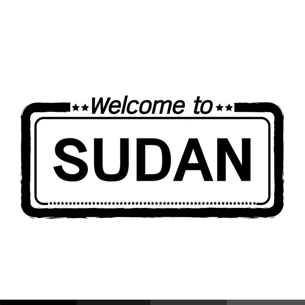 Καλώς ήρθατε στο Σουδάν εικονογράφηση σχεδιασμός — Διανυσματικό Αρχείο