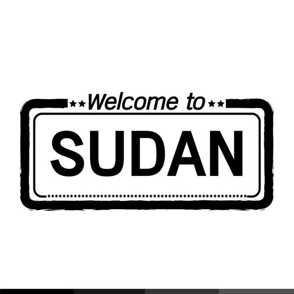 Καλώς ήρθατε στο Σουδάν εικονογράφηση σχεδιασμός — Διανυσματικό Αρχείο