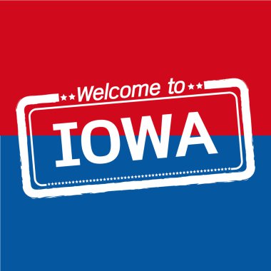 Bize Iowa'ya devlet illüstrasyon tasarım Hoşgeldiniz