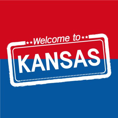 Bize Kansas'a devlet illüstrasyon tasarım Hoşgeldiniz