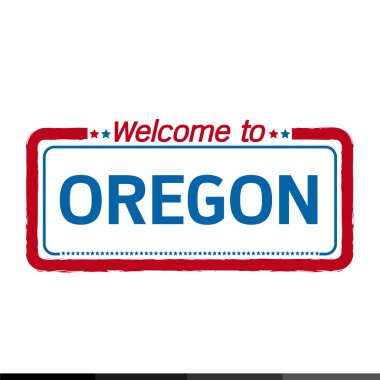 Welcome to OREGON of US State illustration design clipart