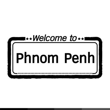 Phnom Penh şehir illüstrasyon tasarımı için hoş geldiniz