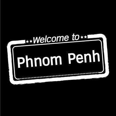 Phnom Penh şehir illüstrasyon tasarımı için hoş geldiniz