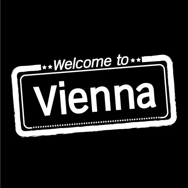 Välkommen till Vienna city illustration design — Stock vektor