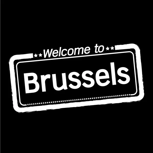 에 오신 것을 환영 합니다 브뤼셀 시티 일러스트 디자인 — 스톡 벡터