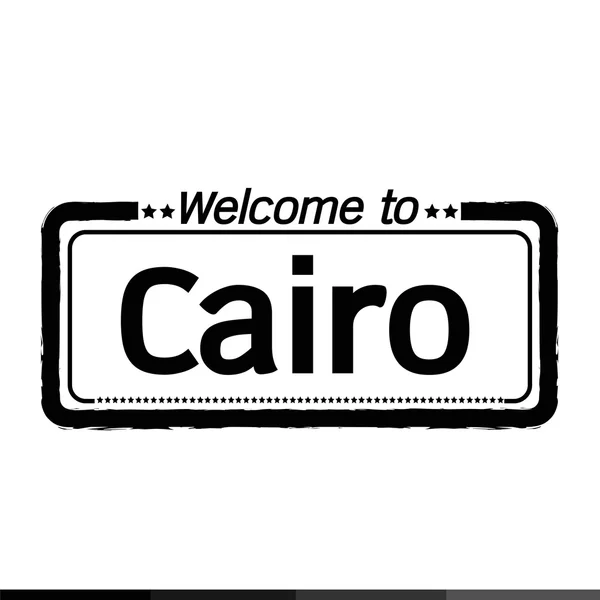 Selamat datang di Kairo desain ilustrasi kota - Stok Vektor