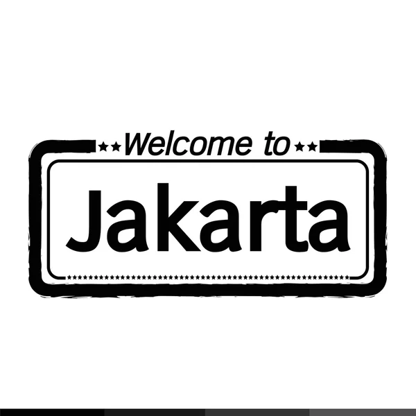 Selamat datang di Jakarta desain ilustrasi kota - Stok Vektor