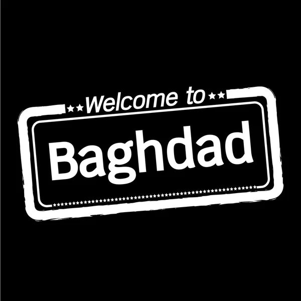 Καλώς ήρθατε στην Βαγδάτη πόλη εικονογράφηση σχεδιασμός — Διανυσματικό Αρχείο