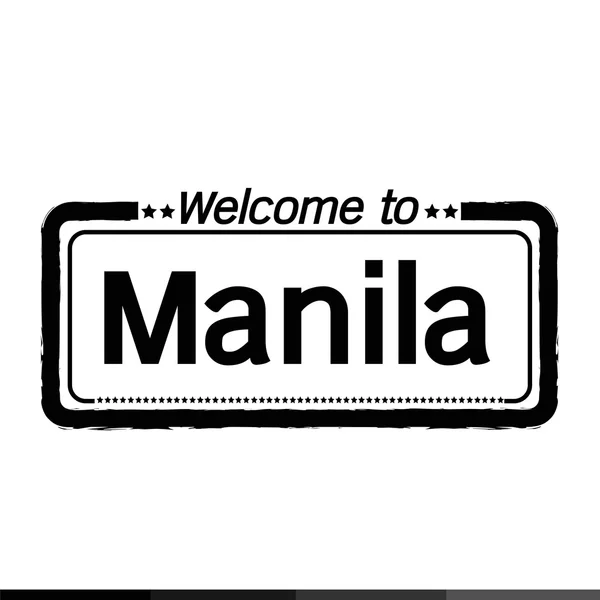 Selamat datang di Manila City - Stok Vektor