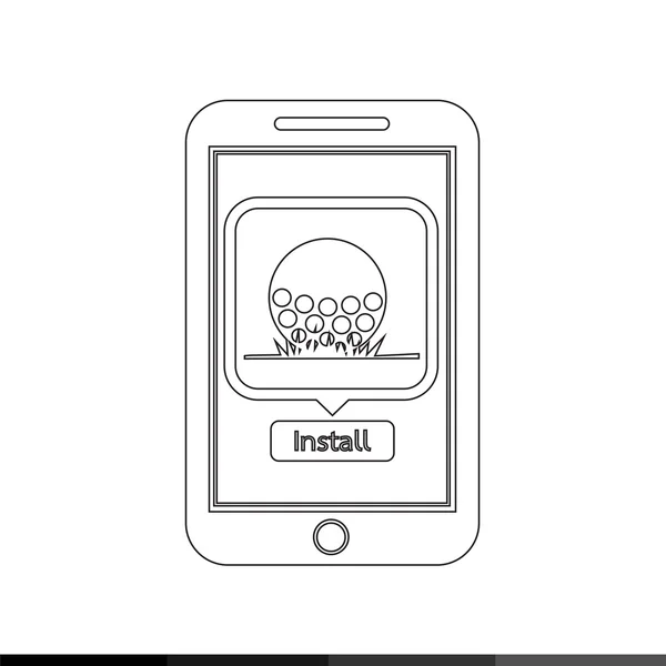 Application de golf mobile téléphone intelligent — Image vectorielle
