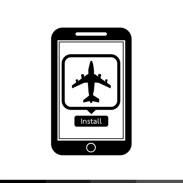 Icône de téléphone intelligent application de l'aéroport mobile — Image vectorielle