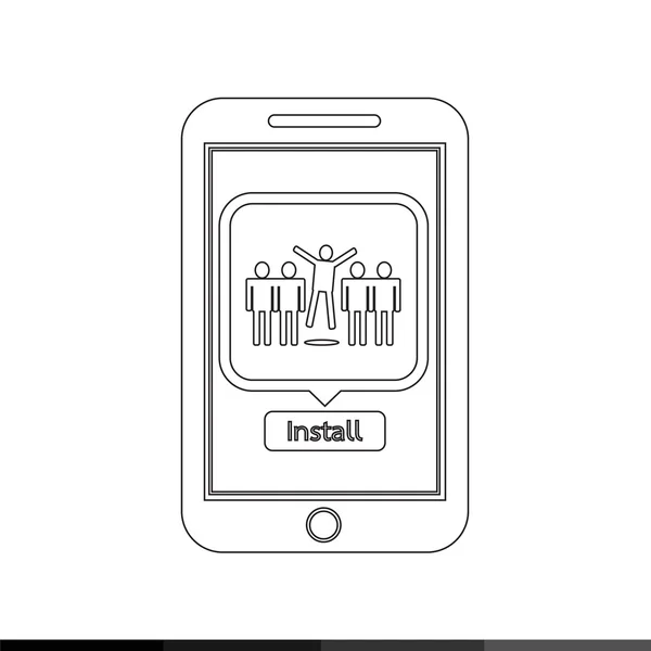 Ícone do aplicativo de pessoas móveis de telefone inteligente —  Vetores de Stock