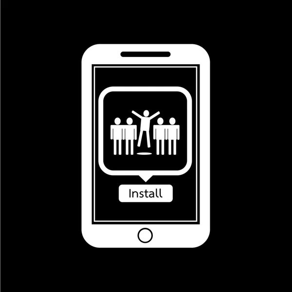 Icône de téléphone intelligent application de personnes mobiles — Image vectorielle