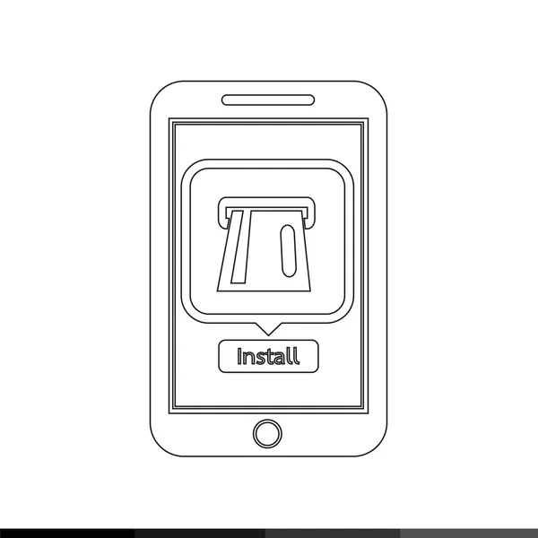 Icône de téléphone intelligent application de financement mobile — Image vectorielle