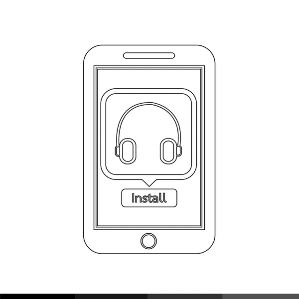 Icône de téléphone intelligent application de musique mobile — Image vectorielle