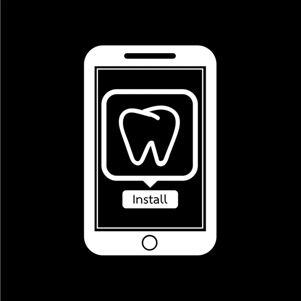 Icône de téléphone intelligent application de dents mobiles — Image vectorielle