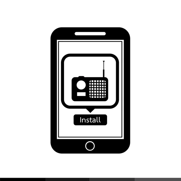 Pictogram voor slimme telefoon Mobiele RadioToepassing — Stockvector