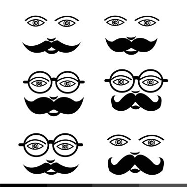 Bıyıklı adam duygu Icon set 