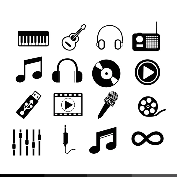 Diseño de icono de música — Vector de stock