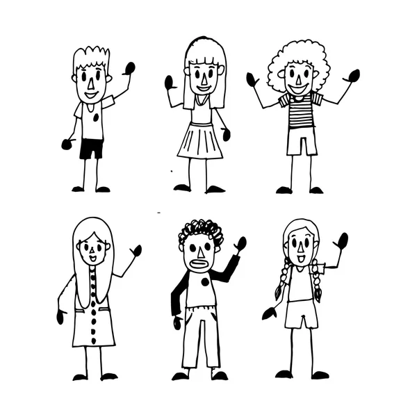 Desenho de mão Kid Cartoon —  Vetores de Stock