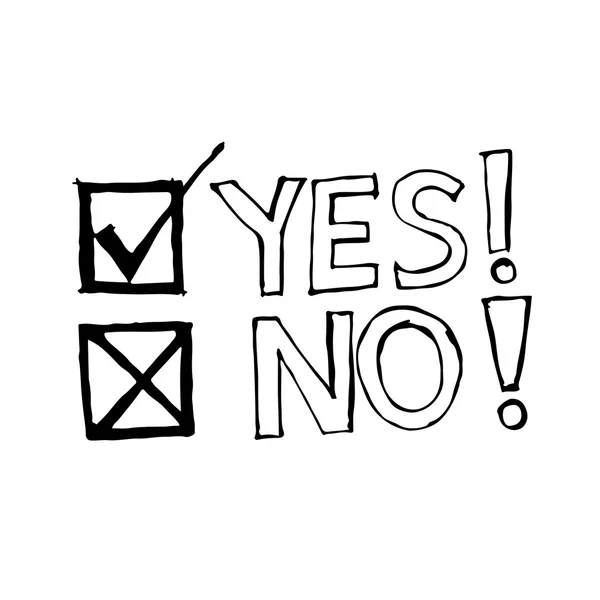 Doodle yes no icon — Stock Vector