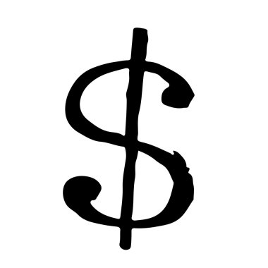 Doodle dolar işareti simgesi 