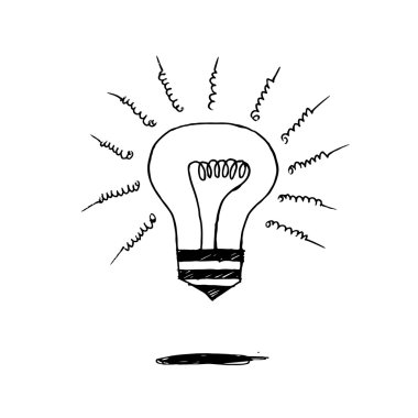Doodle ampul simgesi 