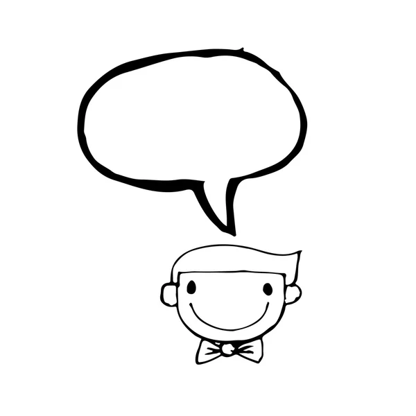 İnsanlar konuşma buble simgesini doodle — Stok Vektör