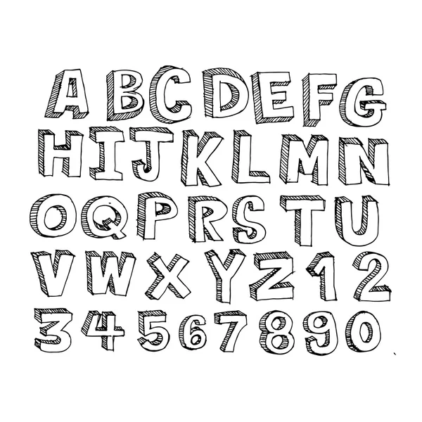 Doodle lettertype ontwerp — Stockvector