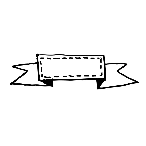 Doodle banner etiqueta icono — Vector de stock