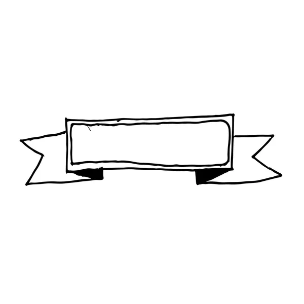 Ícone de etiqueta de banner Doodle —  Vetores de Stock