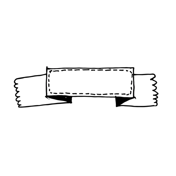 Icona etichetta banner Doodle — Vettoriale Stock