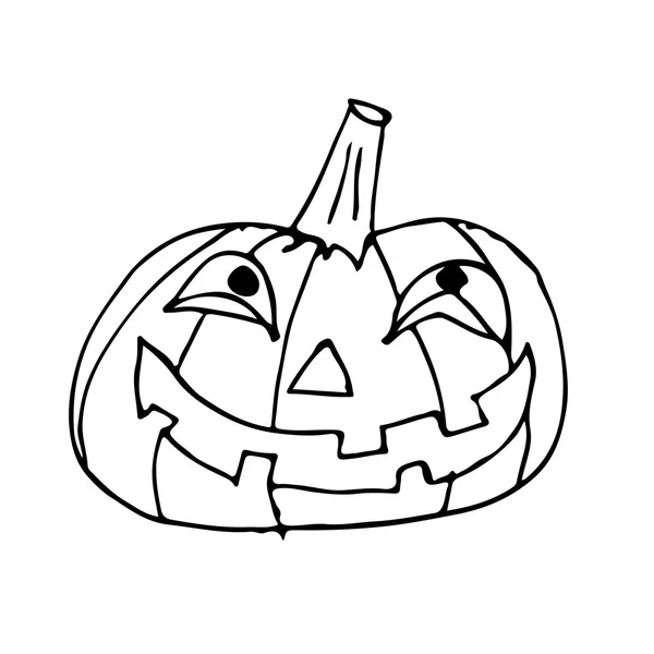 Doodle ícone de abóbora halloween —  Vetores de Stock