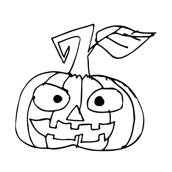 Doodle Halloween-Kürbis-Ikone — Stockvektor