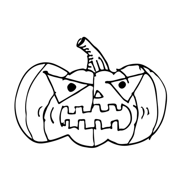 Doodle halloween pumpkin icon — Stock Vector